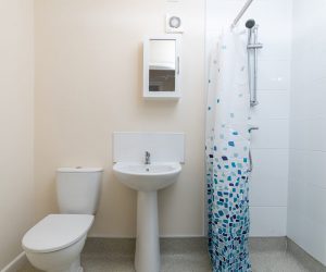 A view of the bathroom in Speke House